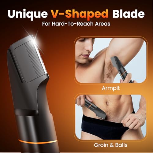 MAXGROOM Manscape Body Hair Trimmer for Men, Waterproof Pubic, Groin & Ball Shaver, No-Nick Mens Electric Grooming Kit with LED Display, USB Rechargeable, Adjustable Guide Comb - Image 3