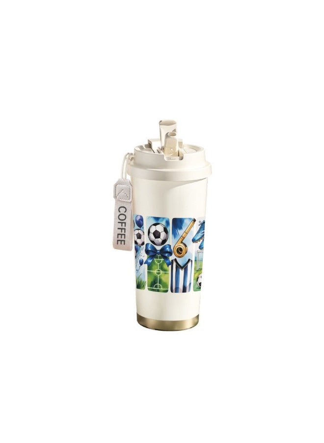 FIFA 520ml World Cup Printed Stainless Steel Insulated Water Bottle Double Wall Vacuum Thermal Flask Leakproof Cup for Hot & Cold Drinks - Image 1