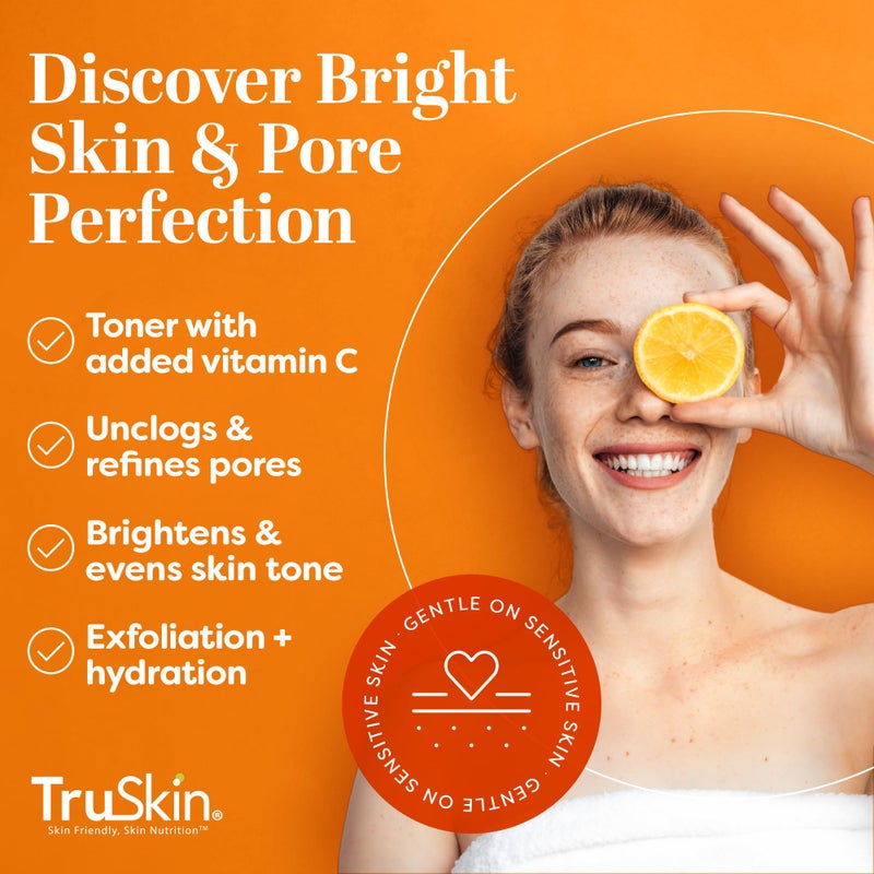 TruSkin BHA Liquid Exfoliant & Toner for Face - Triple Acid AHA BHA PHA Exfoliator with Salicylic, Glycolic Acid & Vitamin C - Improves Look of Tone & Texture, Unclogs Pores, 4.2 fl oz - Image 2