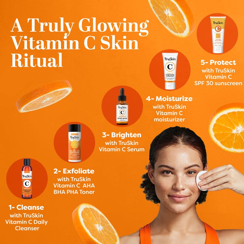 TruSkin BHA Liquid Exfoliant & Toner for Face - Triple Acid AHA BHA PHA Exfoliator with Salicylic, Glycolic Acid & Vitamin C - Improves Look of Tone & Texture, Unclogs Pores, 4.2 fl oz - Image 5