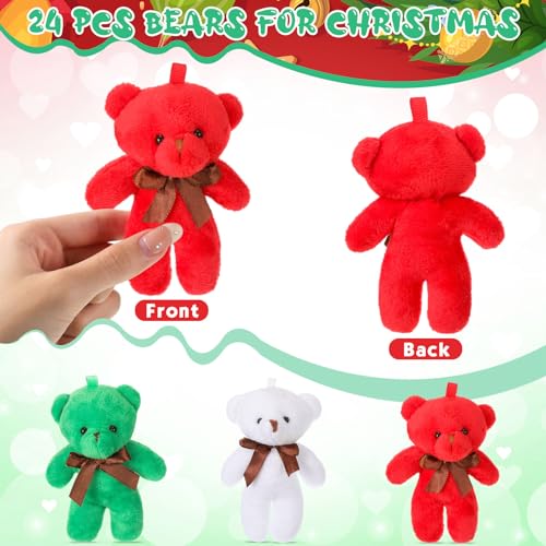 Liliful 24 Pcs 45 Inch Stuffed Animals Soft Bears with Bow Ribbon Bears for Women Birthday Decoration Gift Bear Shower FavorsRedGreenWhite - Image 5