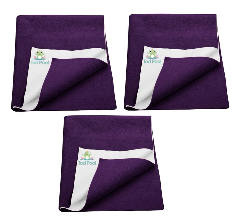Tod PooL Breathable Bed Protector | Anti-Piling Fleece Extra Absorbent Washable | Waterproof Quick Dry Sheet | Bed Protector Sheet for Kids and Adults (3, Plum, Large (140x100cm)) - Image 1