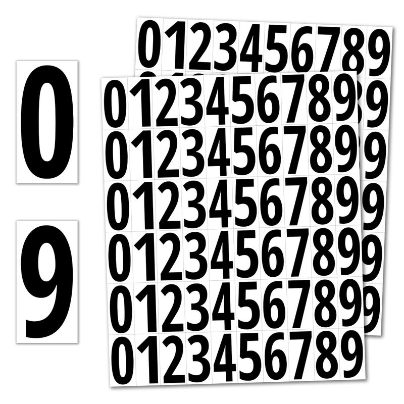 TownStix 600 Pieces, 25 mm – Self-Adhesive Numbers Vinyl Waterproof – Black Numbers - Image 1