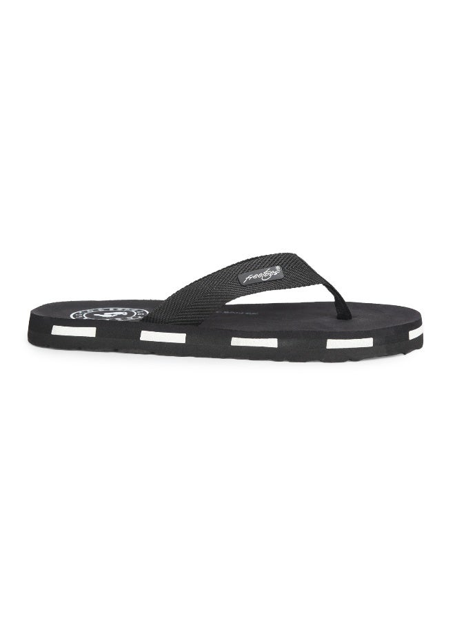 Freetoes Black Orthopedic Flip Flops for Men - Image 3