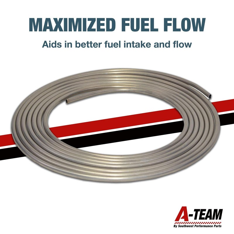 A-Team Performance Metal Fuel Line Tube - 3/8" Dia, 25 Ft Roll, .035" Wall - Aluminum Coiled Tubing Roll for Fuel Systems - Image 3