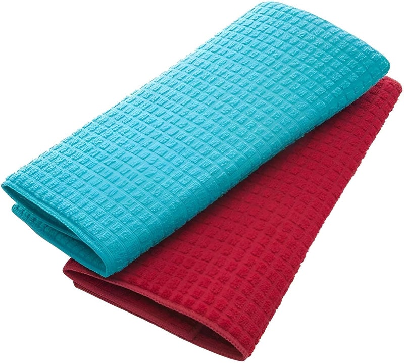 EARTHCONE 2Pcs Microfiber Water Absorbent Reversible Use Dish Utensils Cutlery Fruit Vegetables Fast Drying Mat for Kitchen Countertop Dish Drying mat Washable Dish Drying mat - Image 1