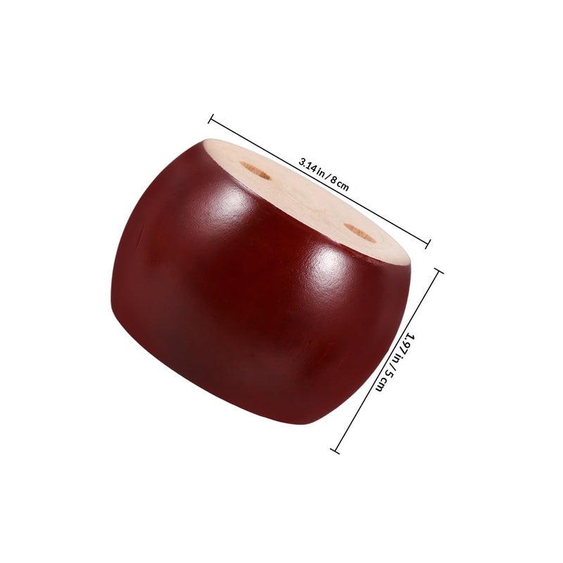 4Pcs Solid Wood Furniture Legs Red Brown 5x8cm Round Flat Base Replacement Feet for Dresser Table Chair DIY Repair - Image 3