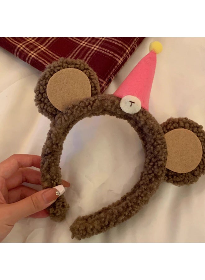 Animal Ear Headbands Birthday hat bear headband Halloween Costume Accessories Cute Fancy Headwear for Girls & Women - Image 1