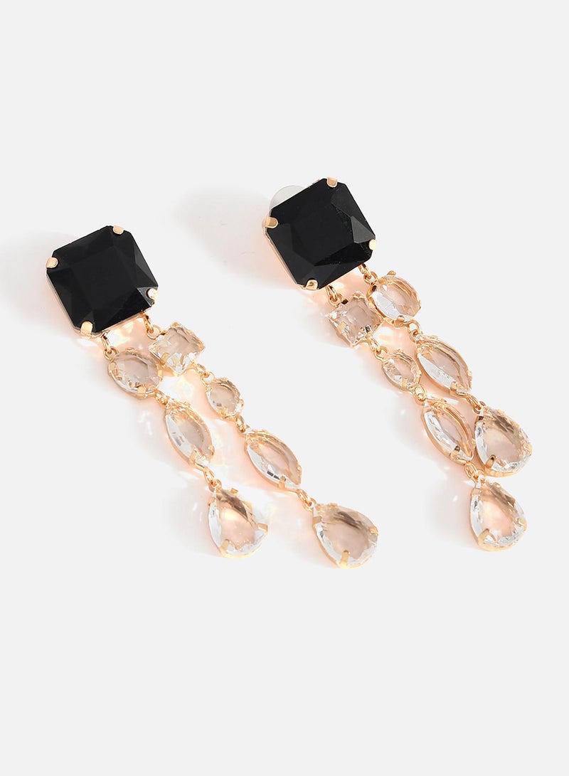 SOHI Green Stone Contemporary Artificial Drop Earring Jewellery - Image 2