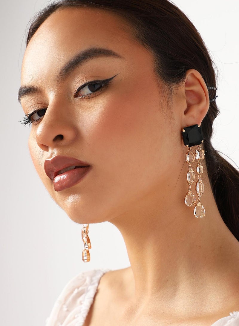 SOHI Green Stone Contemporary Artificial Drop Earring Jewellery - Image 1
