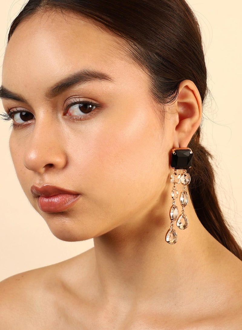 SOHI Green Stone Contemporary Artificial Drop Earring Jewellery - Image 4