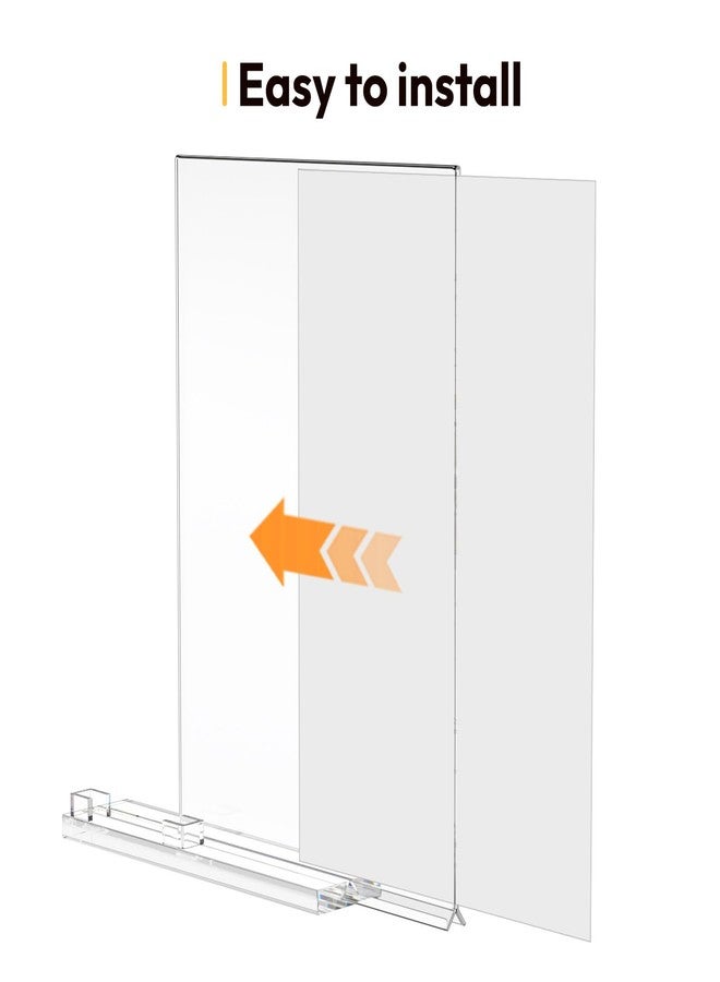 NIUBEE Acrylic Sign Holder for Realtor: 8.5 x 11 Sign Stand with Business Card Pocket for Open House - Clear Real Estate Property Document Name Card Display Supplies on Table - 3 Pack - Image 5