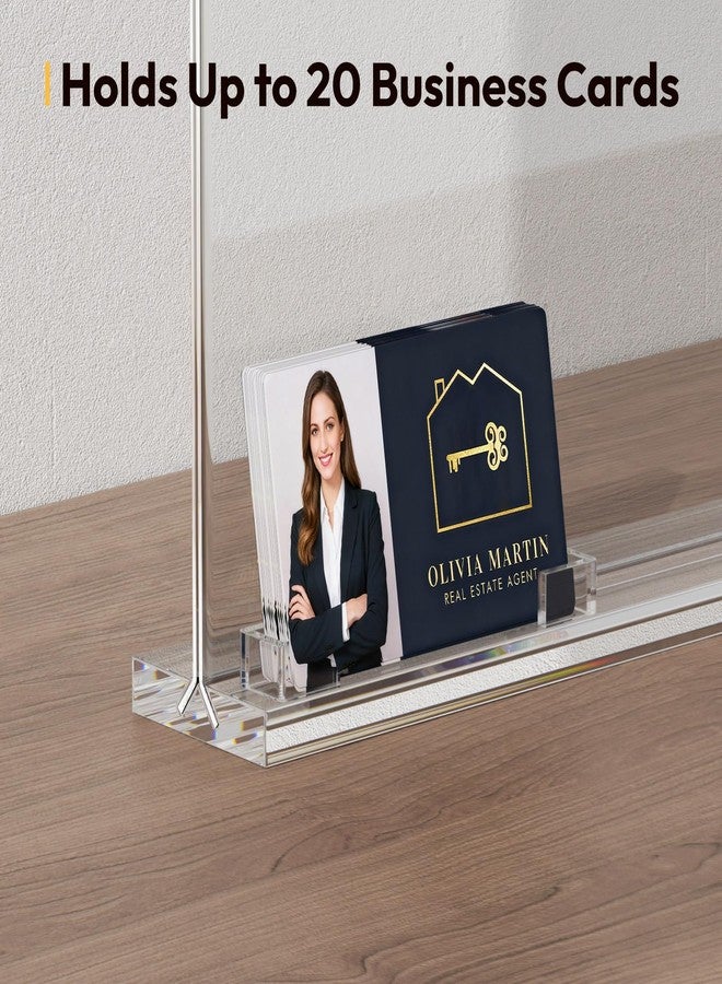 NIUBEE Acrylic Sign Holder for Realtor: 8.5 x 11 Sign Stand with Business Card Pocket for Open House - Clear Real Estate Property Document Name Card Display Supplies on Table - 3 Pack - Image 4
