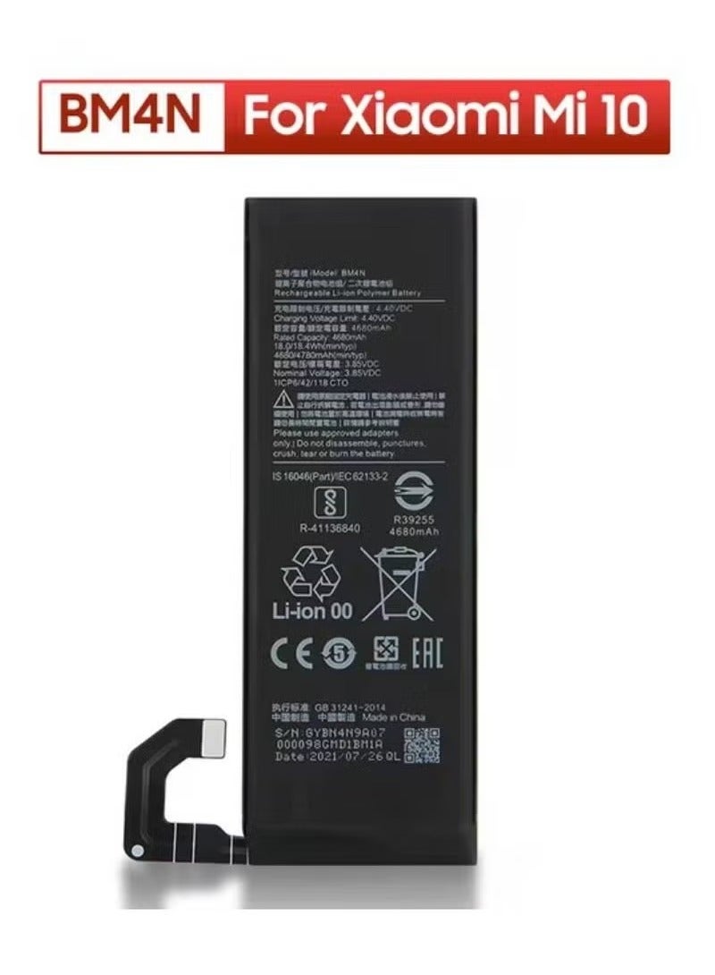 TIGER High-Quality Original Replacement Battery for Xiaomi Mi 10 5G / Mi 10S – Black, Long-Lasting Internal Battery with Fast Charging Support, Stable Power Performance, Overcharge Protection & OEM Compatibility – Reliable Battery for Xiaomi Mi 10 Series - Image 3