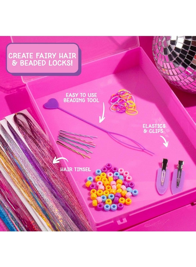 جاست ماي ستايل استوديو مصفف الشعر جاست ماي ستايل تينسل، مجموعة تينسل شعر الجنيات، 9 خيوط تينسل ملونة وأداة خرز الشعر، وصلات شعر للأطفال، إكسسوارات شعر ممتعة للمراهقين، هدايا رائعة للأطفال قبل سن المراهقة - Image 5