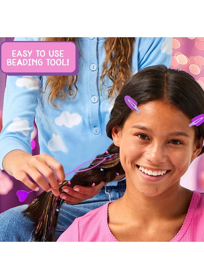 جاست ماي ستايل استوديو مصفف الشعر جاست ماي ستايل تينسل، مجموعة تينسل شعر الجنيات، 9 خيوط تينسل ملونة وأداة خرز الشعر، وصلات شعر للأطفال، إكسسوارات شعر ممتعة للمراهقين، هدايا رائعة للأطفال قبل سن المراهقة - Image 3