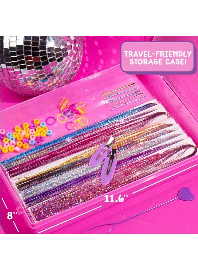 جاست ماي ستايل استوديو مصفف الشعر جاست ماي ستايل تينسل، مجموعة تينسل شعر الجنيات، 9 خيوط تينسل ملونة وأداة خرز الشعر، وصلات شعر للأطفال، إكسسوارات شعر ممتعة للمراهقين، هدايا رائعة للأطفال قبل سن المراهقة - Image 2