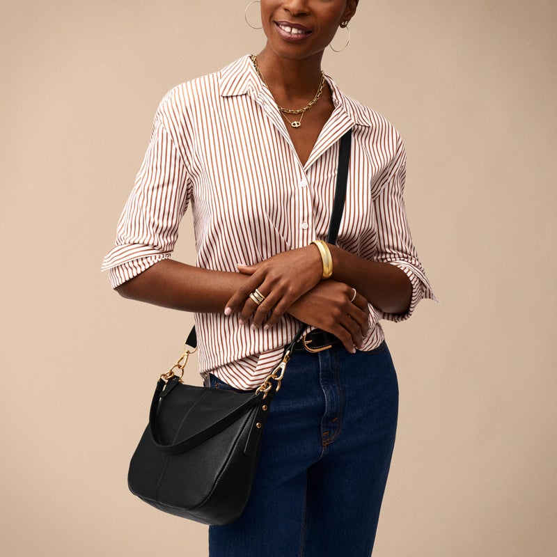 FOSSIL حقيبة يد كروس بودي جلدية للنساء من فوسيل، سوداء (الموديل: ZB7716001) - Image 5