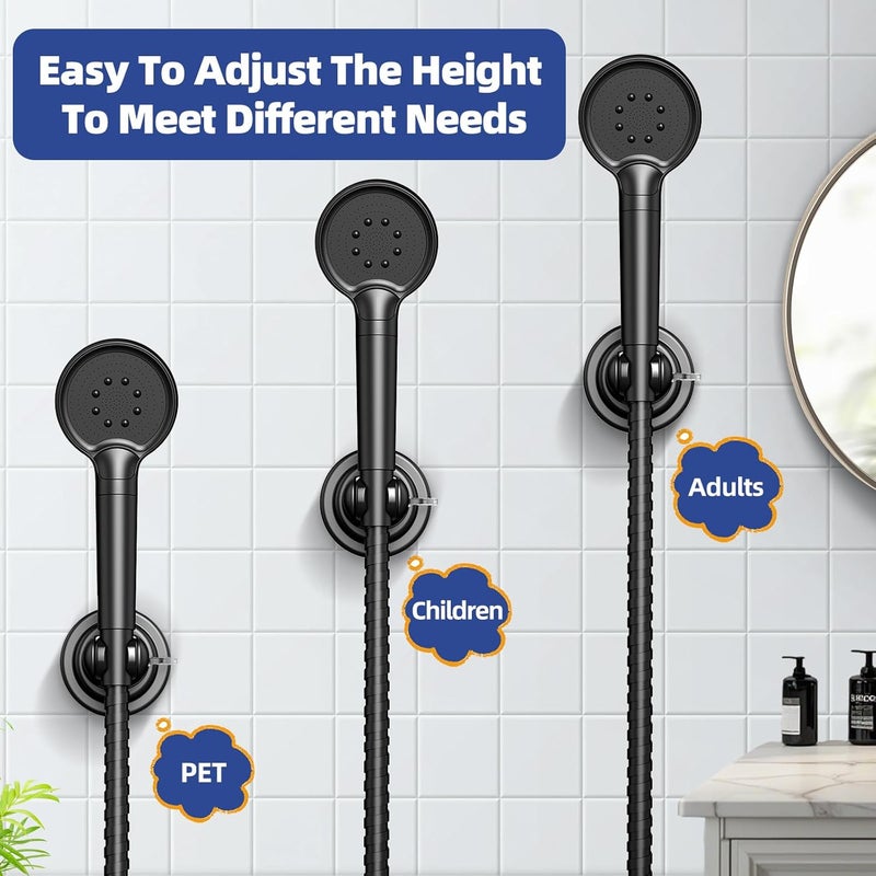 AQUAROYAL Shower Head Holder with Suction Cup,Handheld Adjustable No Drill Bathroom Wall Mount for Tile/Glass - Image 3
