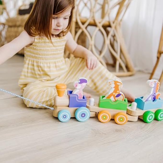 FIRST PLAY WOODEN ROCKING FARM ANIMALS PULL TRAIN - Image 3