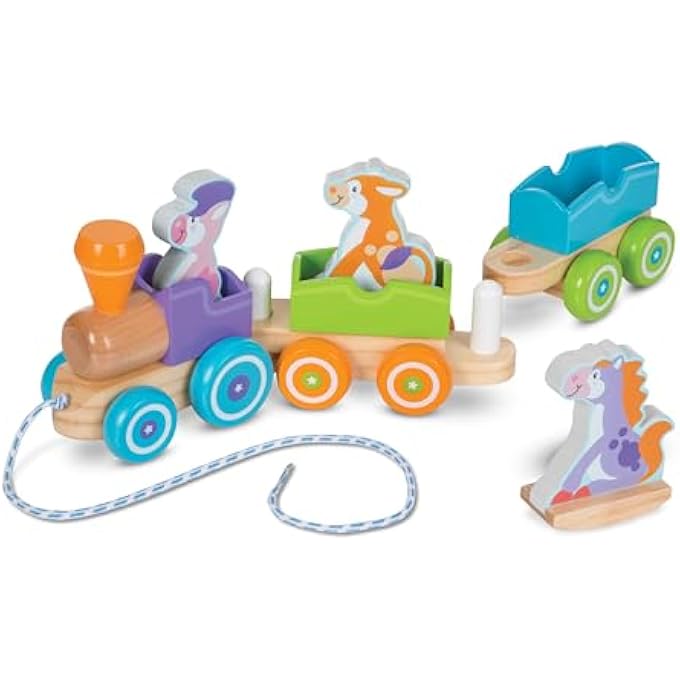 FIRST PLAY WOODEN ROCKING FARM ANIMALS PULL TRAIN - Image 2