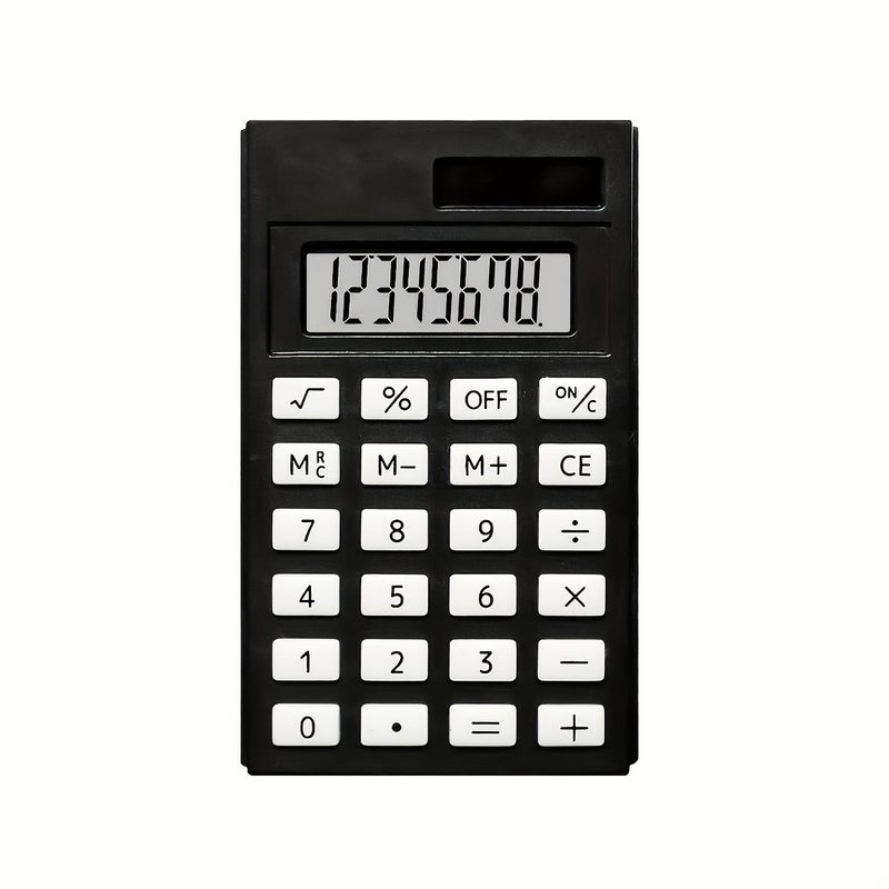 Black Solar Dual Power Calculator Portable Silent for Office Study Exams - Image 2