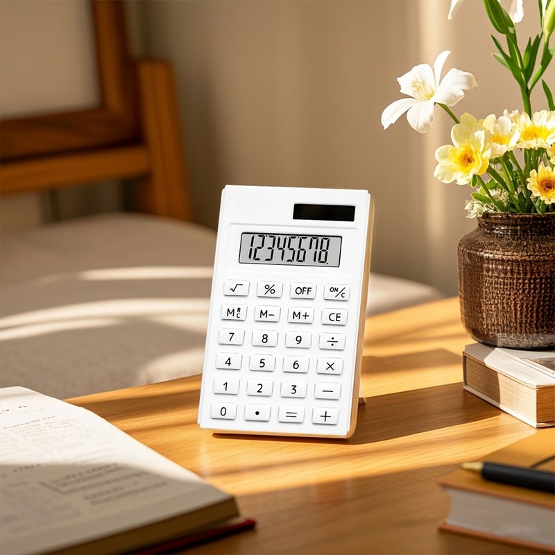 Black Solar Dual Power Calculator Portable Silent for Office Study Exams - Image 3