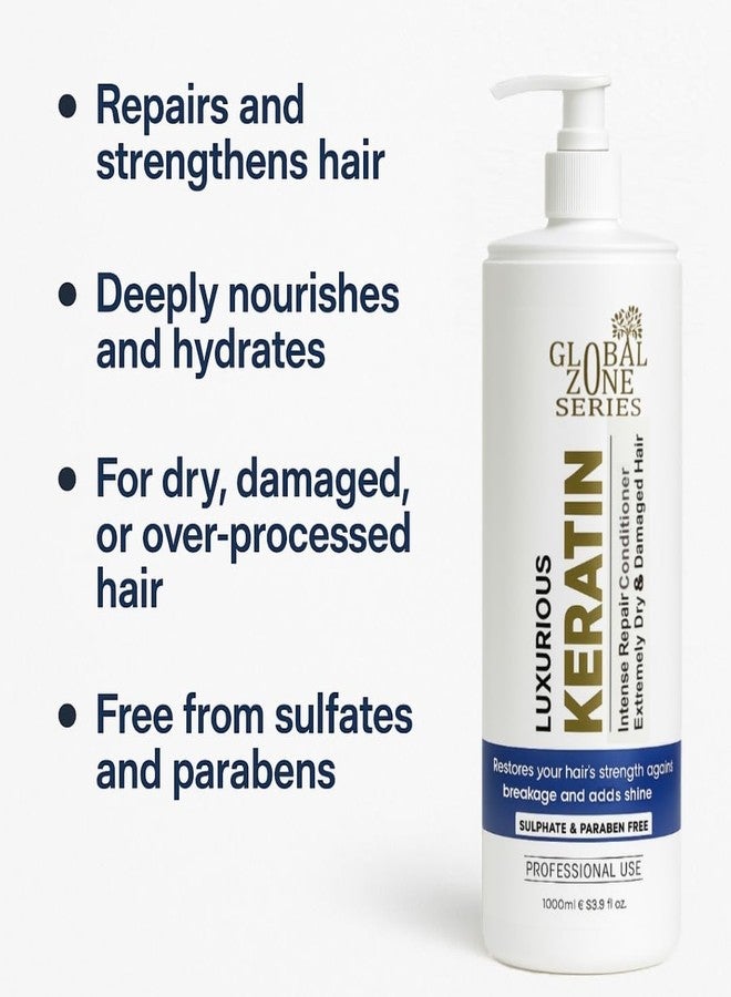 Nexify india Global Zone Series Keratin Repair Shampoo and Conditioner Set, 1000ml Each, for Extremely Dry and Damaged Hair, Sulphate and Paraben Free - Image 3
