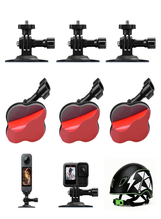 BRDRC Flexible Adhesive Mount for Insta360, 3 Packs Helmet Sticky Mount Kit with Safety Buckle for GoPro, Insta 360 X5 X4 GO 3S Ace Pro 2, for DJI Action 5 Pro 4 3 Accessories - Image 1
