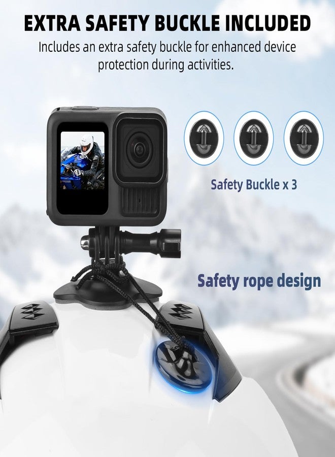 BRDRC Flexible Adhesive Mount for Insta360, 3 Packs Helmet Sticky Mount Kit with Safety Buckle for GoPro, Insta 360 X5 X4 GO 3S Ace Pro 2, for DJI Action 5 Pro 4 3 Accessories - Image 2
