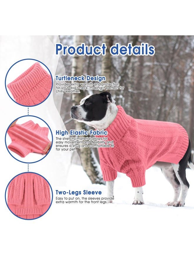 Queenmore XSmall Dog Sweater,Small Sweater for Dog,Soft Knitted Dog Sweater Christmas Clothing,Turtleneck Pullover Puppy Sweaters for Dogs Girls Boys,Cozy Pet Knitwear for Teacup,Chihuahua(Pink,XS) - Image 4