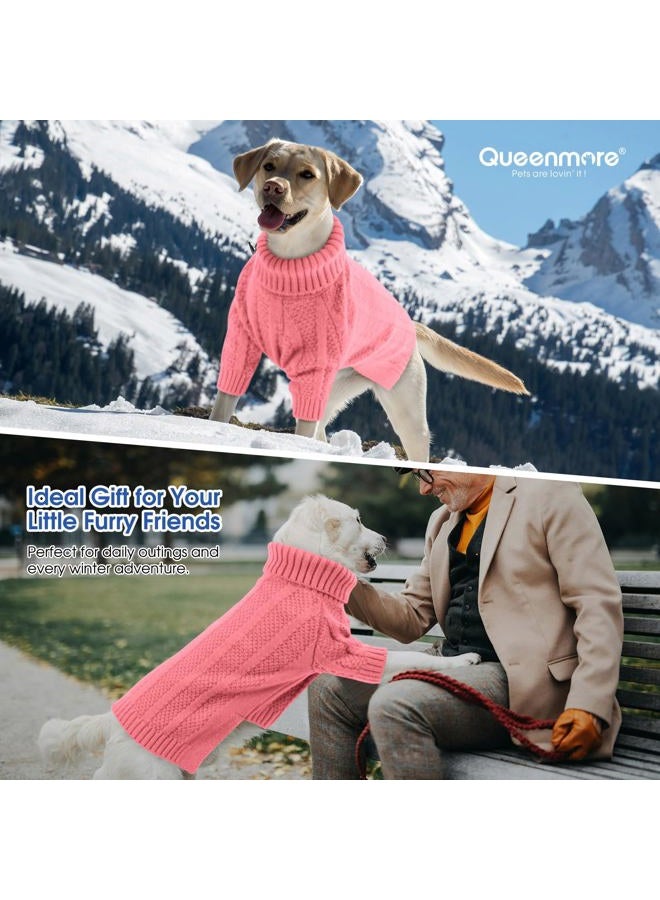 Queenmore XSmall Dog Sweater,Small Sweater for Dog,Soft Knitted Dog Sweater Christmas Clothing,Turtleneck Pullover Puppy Sweaters for Dogs Girls Boys,Cozy Pet Knitwear for Teacup,Chihuahua(Pink,XS) - Image 5