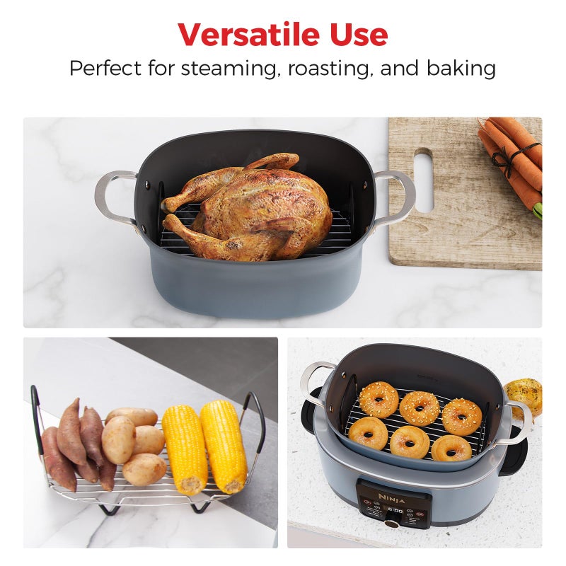 Goldlion Steam and Roast Rack Compatible with Ninja Crockpot Slow Cooker - Stainless Steel Roasting Rack with Silicone-Protected Feet & Handles - Accessories for Ninja Foodi Possiblecooker - Image 5