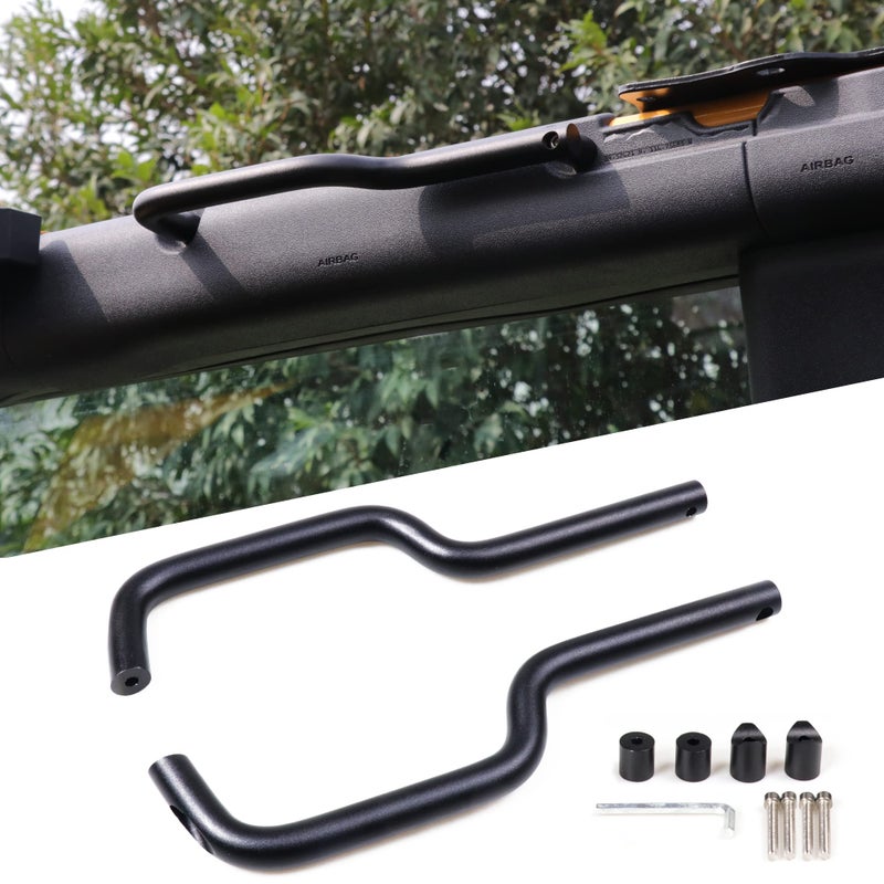 RERPRO Aluminum Grab Handles for 2021 2022 2023 2024 2025 2026 New Ford Bronco 24 Door Front Seat Roll Bar Grip Handle Interior Accessories Black 2 Pack for Only Front Door - Image 2
