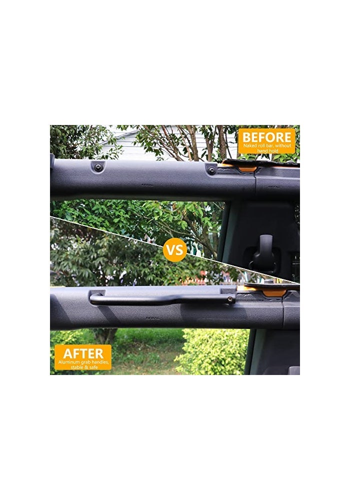 RERPRO Aluminum Grab Handles for 2021 2022 2023 2024 2025 2026 New Ford Bronco 24 Door Front Seat Roll Bar Grip Handle Interior Accessories Black 2 Pack for Only Front Door - Image 3