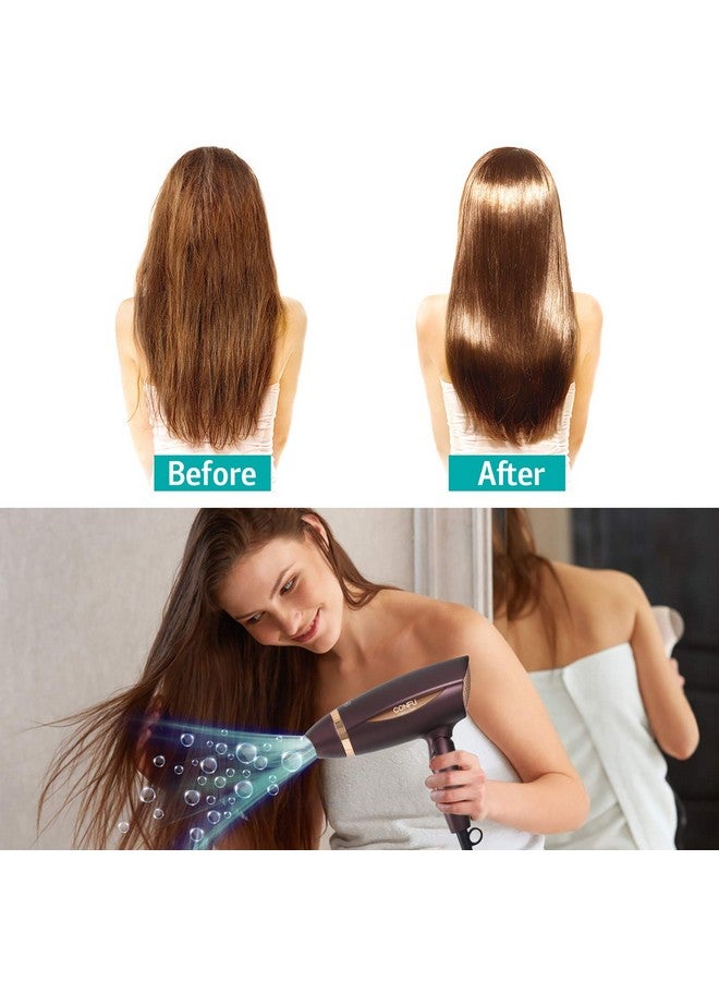 CONFU Portable Folding Hair Dryer, Confu 1600W Ceramic Tourmaline Blowdryer For Home Travel, Compact Size Lightweight Blow Dryer Best For Pregnancy Kids Use （Brown） - Image 3