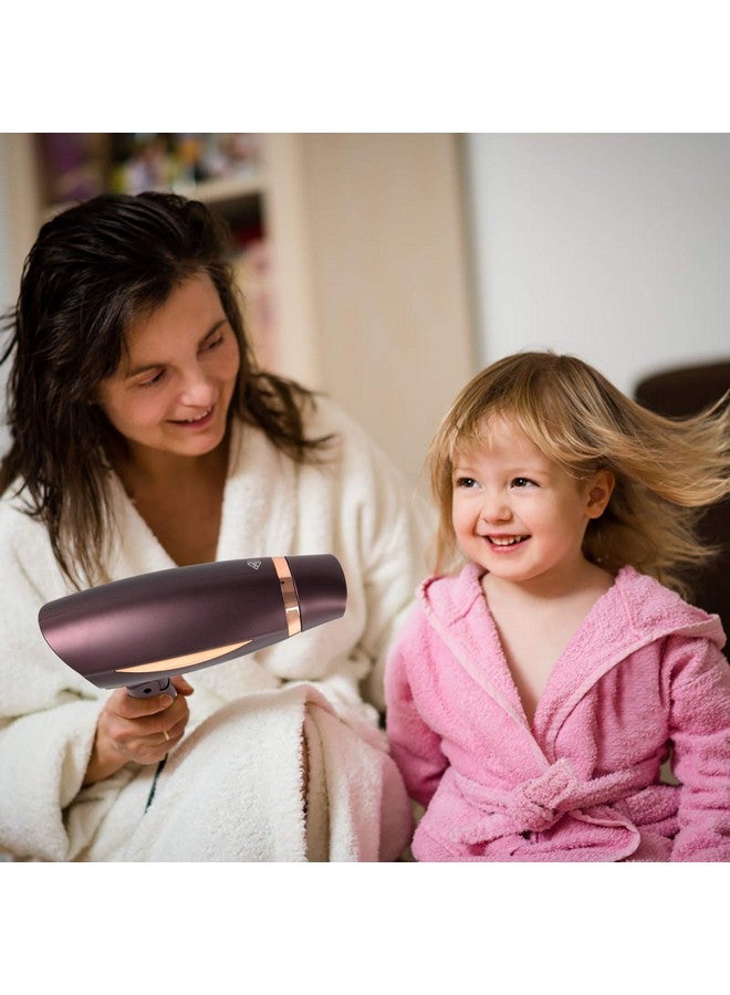 CONFU Portable Folding Hair Dryer, Confu 1600W Ceramic Tourmaline Blowdryer For Home Travel, Compact Size Lightweight Blow Dryer Best For Pregnancy Kids Use （Brown） - Image 5