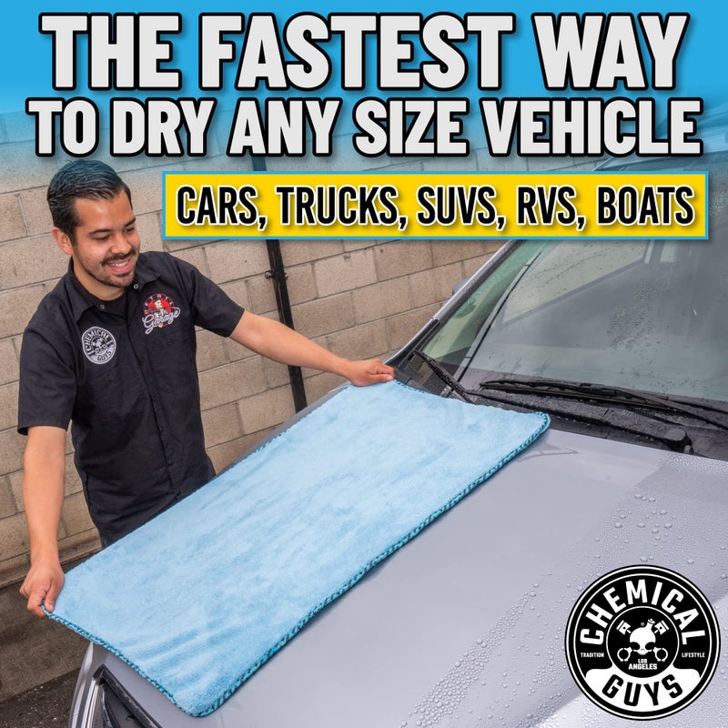 Chemical Guys Woolly Mammoth Large Microfiber Drying Towel - 36 x 25 Inch Blue, Ultra Plush Super Absorbent Car Drying Towel for Cars, Trucks, SUVs, Motorcycles, RVs, and Auto Detailing - Image 4