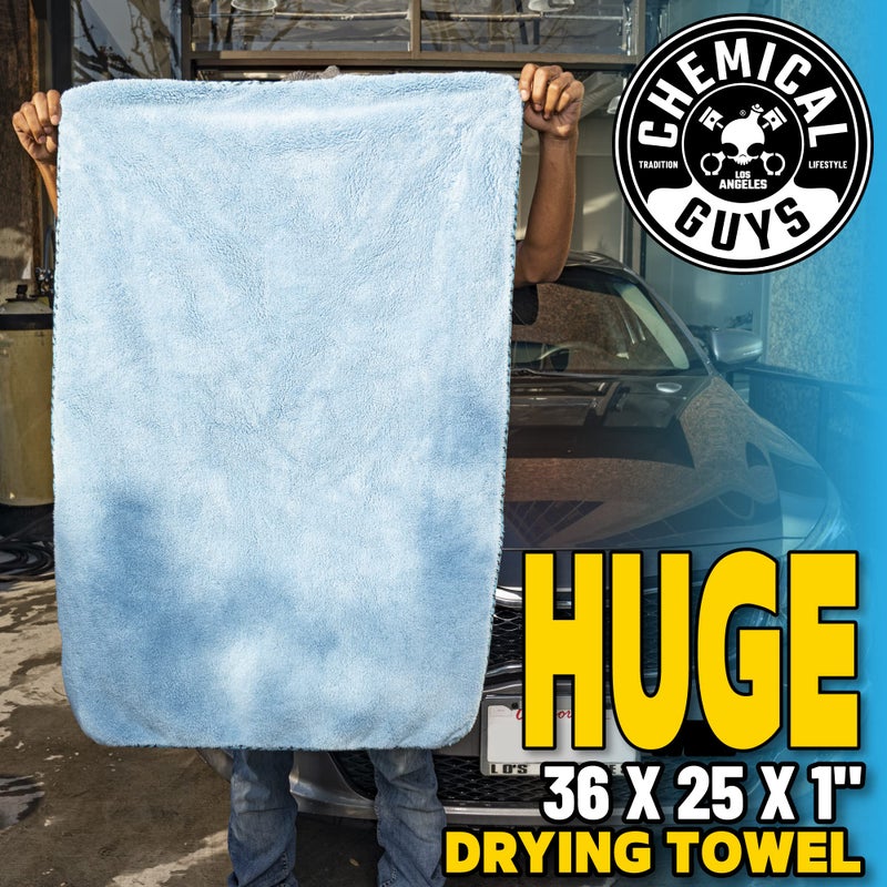 Chemical Guys Woolly Mammoth Large Microfiber Drying Towel - 36 x 25 Inch Blue, Ultra Plush Super Absorbent Car Drying Towel for Cars, Trucks, SUVs, Motorcycles, RVs, and Auto Detailing - Image 2