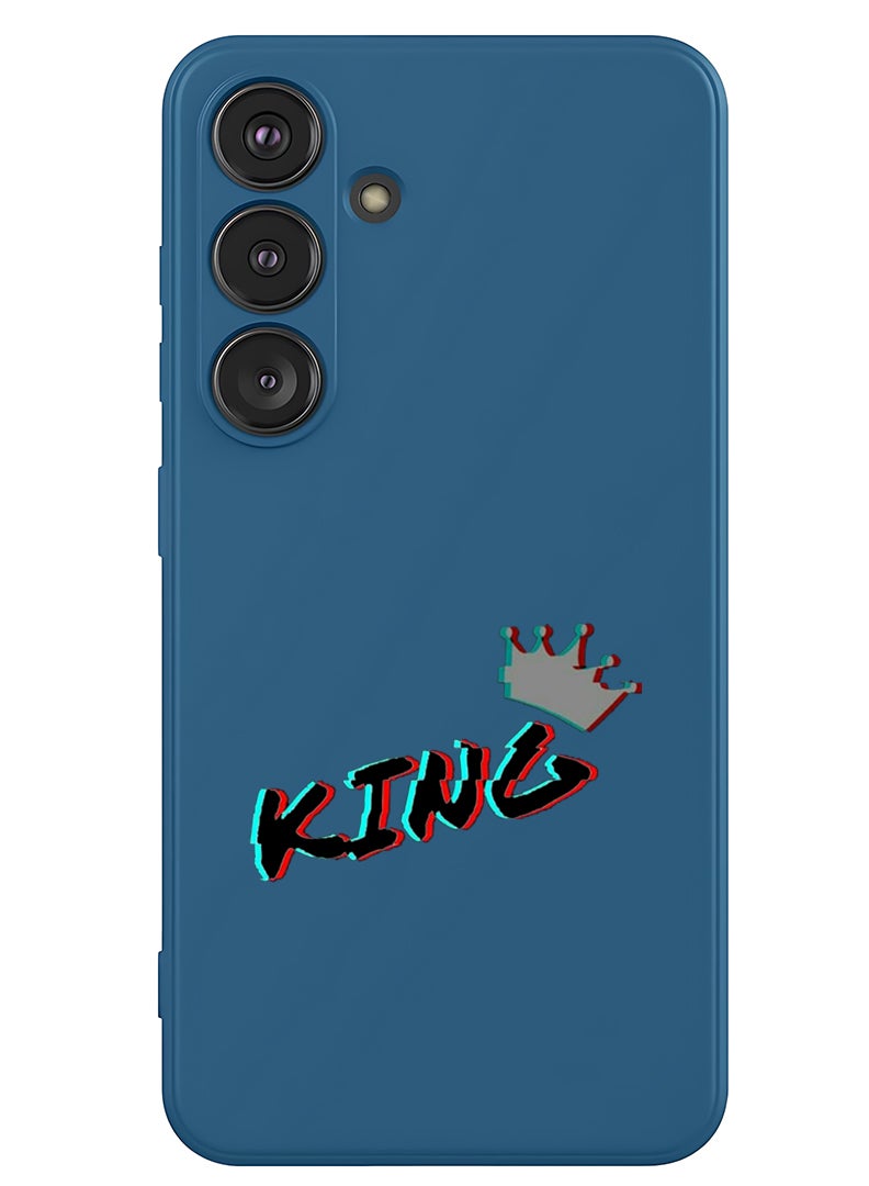 Theodor Protective Slim Fit Case Liquid Silicone Cover with Full Body Protection Anti-Scratch Shockproof Case For Samsung Galaxy S25 (Blue) - King - Black - Image 1