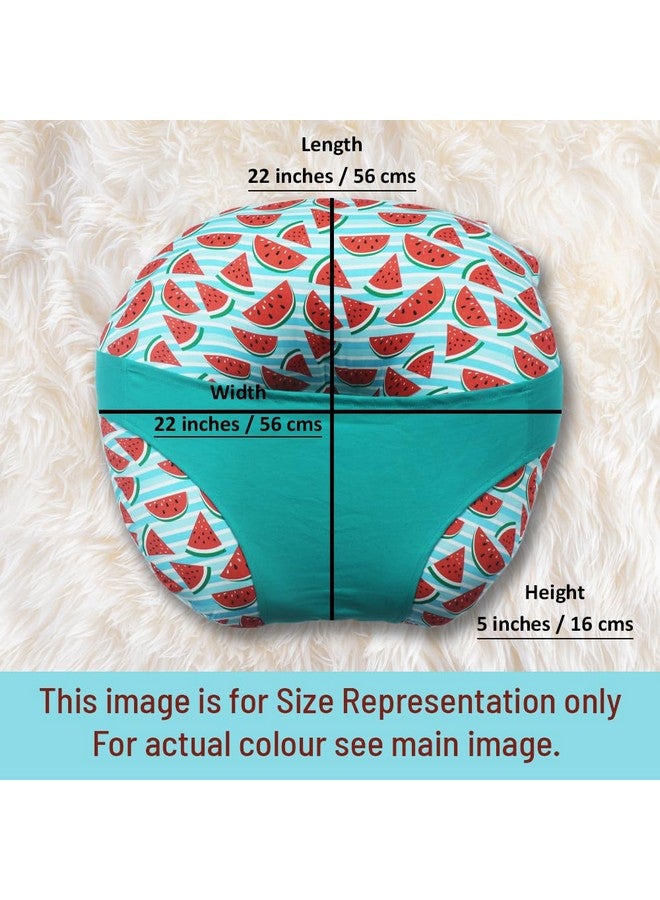 Kradyl Kroft 5In1 Baby Feeding Pillow With 100% Cotton Detachable Cover|With Belt&Baby Hoop|Breastfeeding Pillow|Nursing Pillow (One In A Melon) Multicolor - Image 4