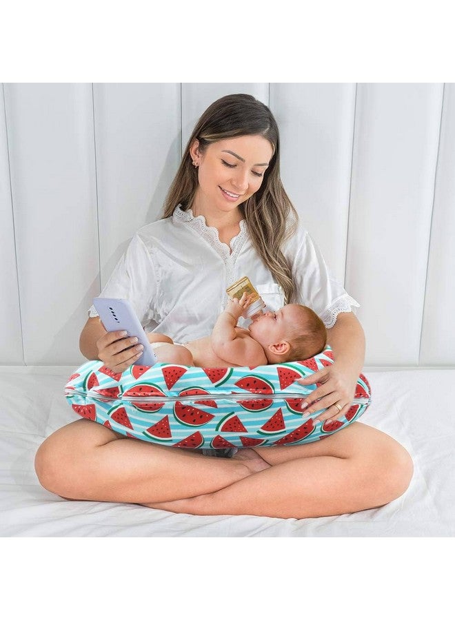 Kradyl Kroft 5In1 Baby Feeding Pillow With 100% Cotton Detachable Cover|With Belt&Baby Hoop|Breastfeeding Pillow|Nursing Pillow (One In A Melon) Multicolor - Image 2