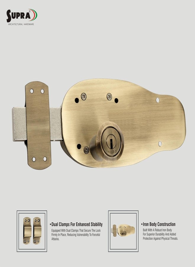 SUPRA Ultra Strong Interlock for Main Door Lock | 6-Turn Security Mechanism Deadbolt | Brass Cylinder with 3 Dimple Keys (Antique Finish) - Image 3