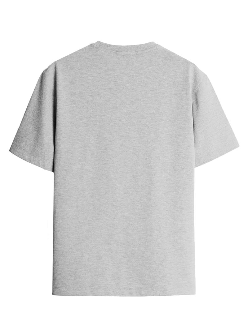 ADRO Men's 100% Cotton Graphic Printed T-Shirt in Grey - Image 2