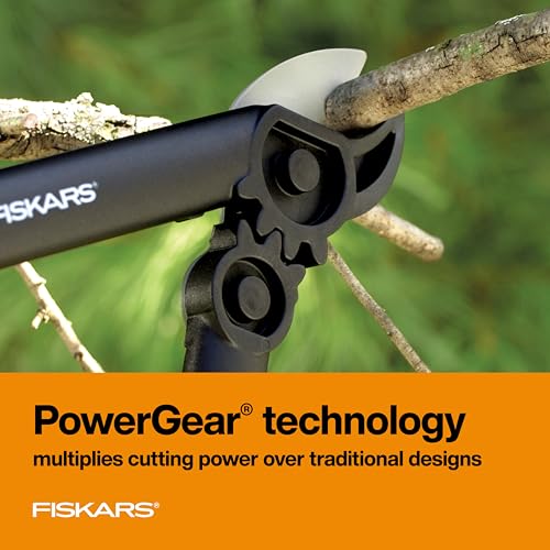 Fiskars 15-Inch PowerGear Loppers, Sharp Steel Blade Bush and Tree Trimmer, Cuts up to 1.25-Inch Diameter Branches, Rust Resistant and Lightweight Pruner, Yard Tools for Gardening - Image 2