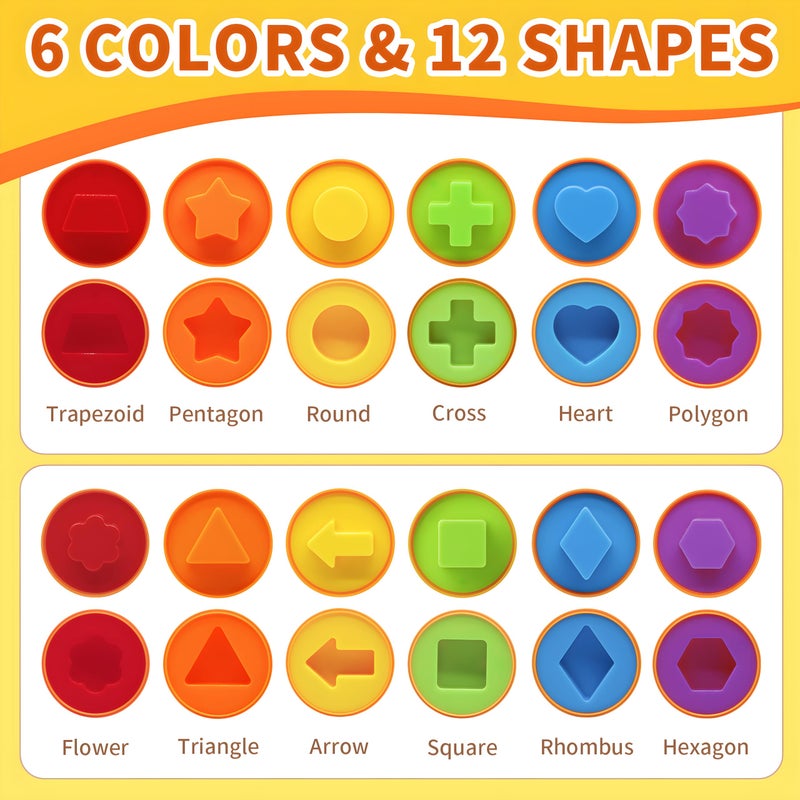 MOONTOY 12PCS Toddler Carrot Matching Eggs Easter Toys for 1 2 3 Year Old Party Favors Educational Shape Sorter Montessori Sensory Preschool Classroom Easter Gifts for Kids Easter Basket Stuffers - Image 3