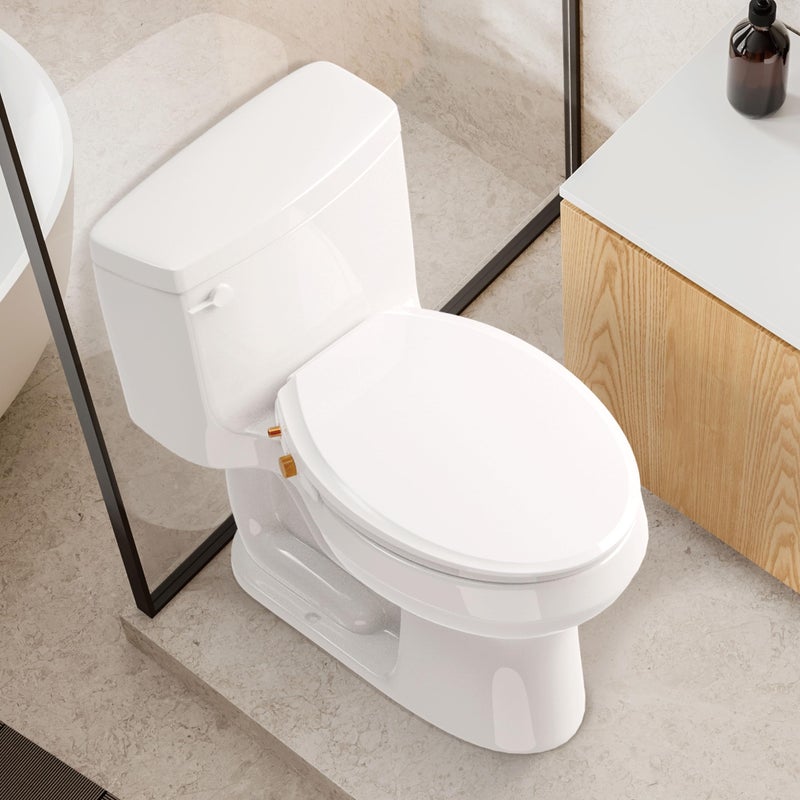 VOVO Nature 7 Non-electric Bidet Toilet Seat, Fits Elongated Toilets, Ambient Water Temperature, Easy Installation - White - Image 2