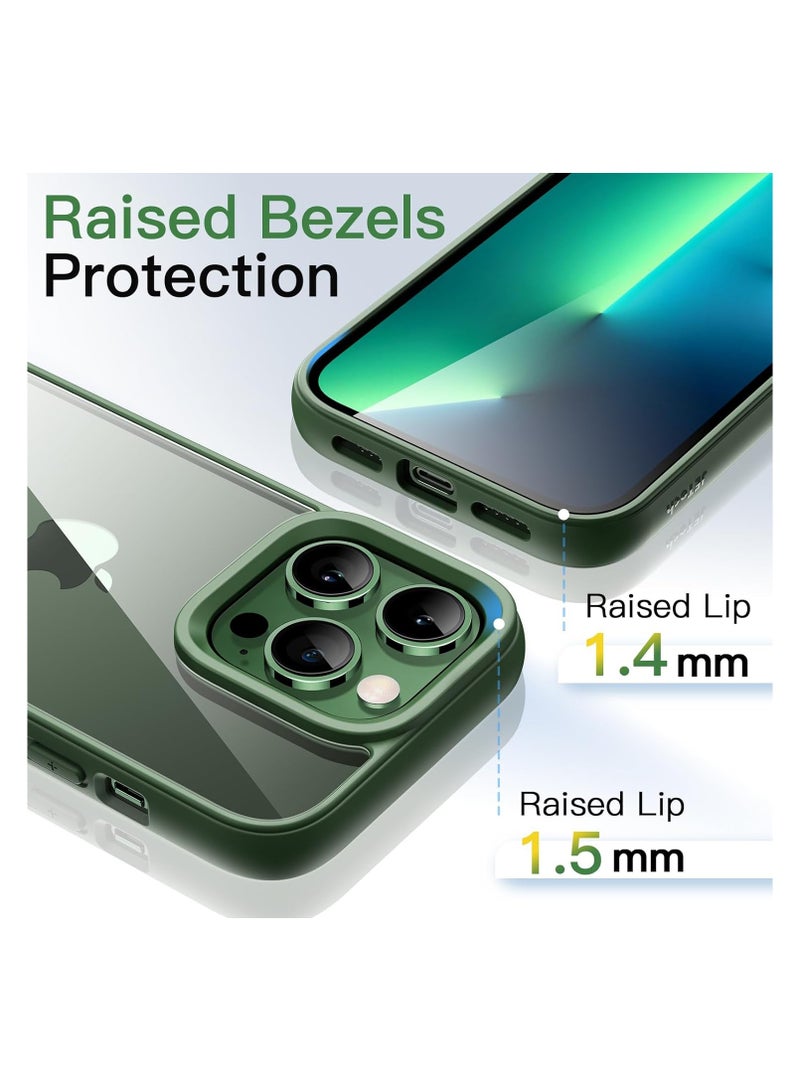 Case for iPhone 15 Pro , Shockproof Phone Bumper Cover, Solid Color Matte TPU Frame, Anti-Scratch Clear Back(Green) - Image 2