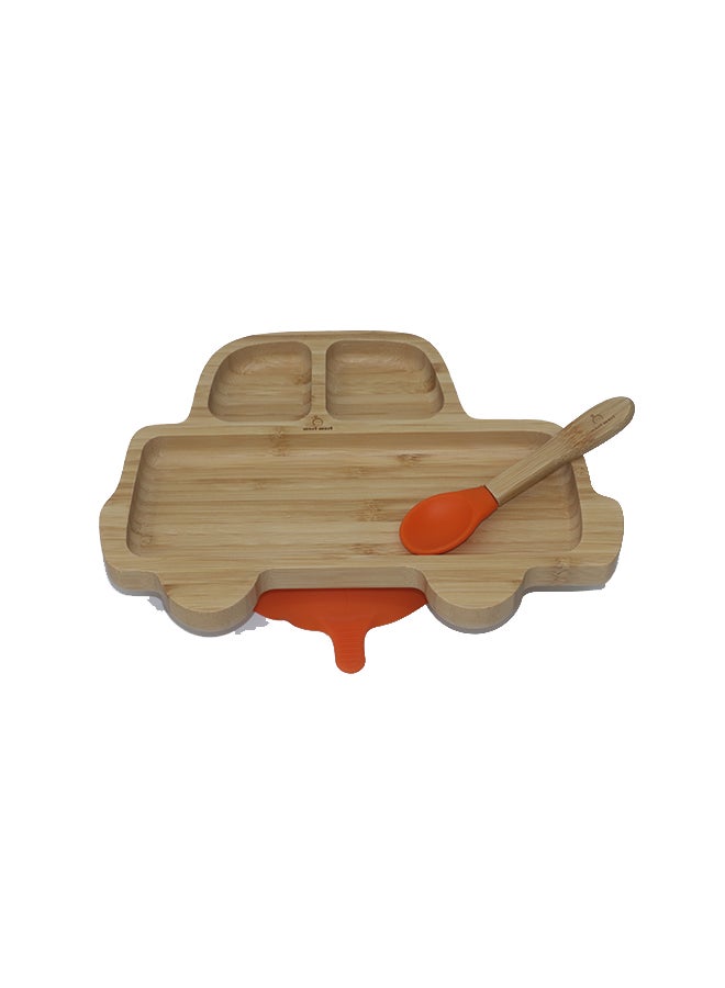 Mori Mori Car Plate With Spoon And Silicone Suction - Orange - Image 2