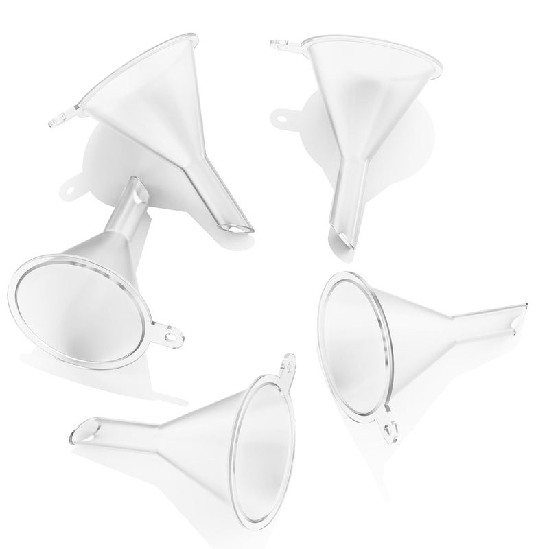 iSnuff Mini Funnel Small Plastic Funnel 5-Pack for Lab Bottles, Sand Art, Perfumes, Spices, Powder, Essential Oils, Recreational Activities Kitchen Food Grade - Image 1